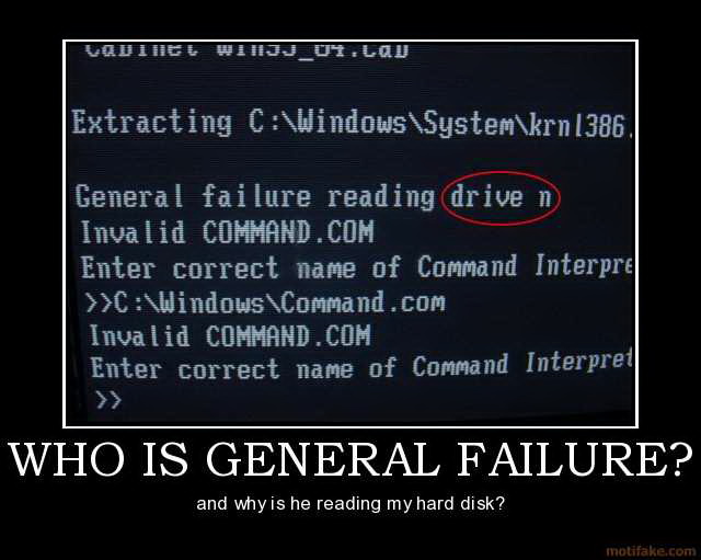 Linux General failure. Generic failure.